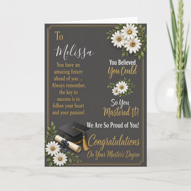 Elegant Graduation Card Master’s Degree (Front)