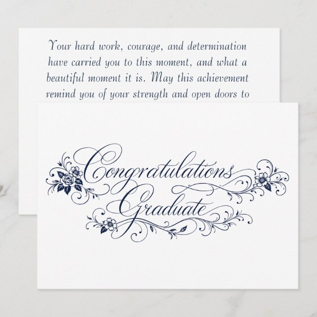 Elegant Graduation Card with Heartfelt Message  (Front/Back)