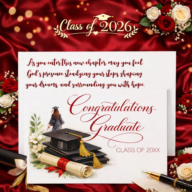 Elegant Graduation Card with Spiritual Greeting (Creator Uploaded)