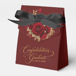 Elegant Graduation Celebration • Gold Script Favor Boxes
