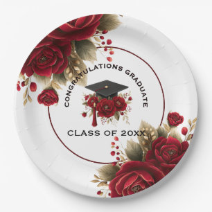 Elegant Graduation Celebration • Gold Script Paper Plates