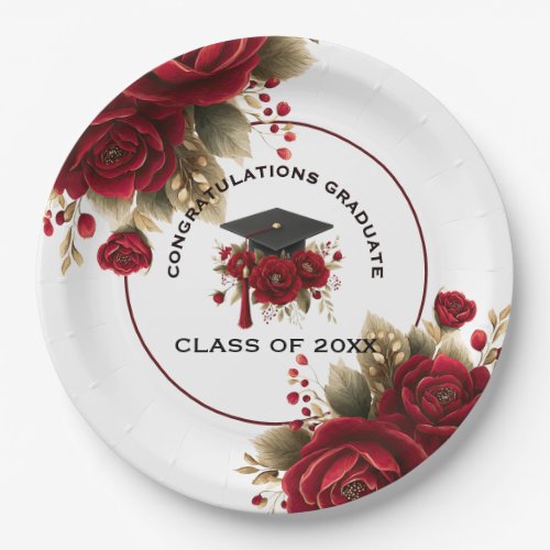 Elegant Graduation Celebration • Gold Script  Paper Plates