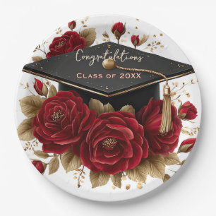Elegant Graduation Celebration • Gold Script Paper Plates
