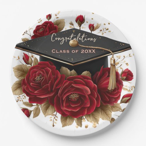 Elegant Graduation Celebration • Gold Script  Paper Plates