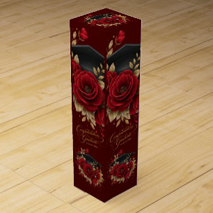 Elegant Graduation Celebration • Gold Script Wine Box