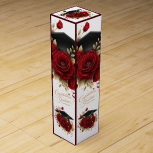 Elegant Graduation Celebration • Gold Script Wine Box