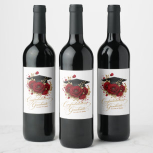 Elegant Graduation Celebration • Gold Script Wine Label