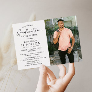Elegant Graduation Celebration Graduate Photo Invitation