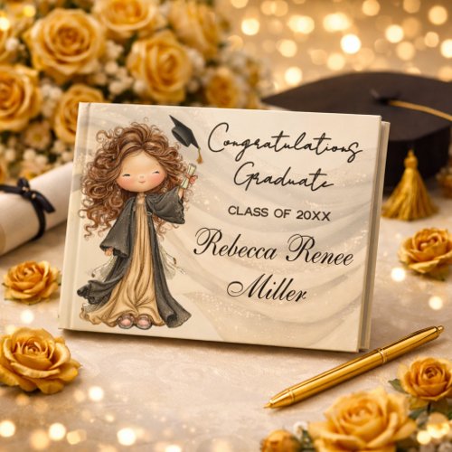 Elegant Graduation Celebration Keepsake Guest Book