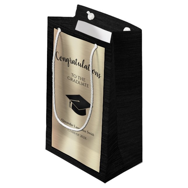 Elegant Graduation Class of 2024 Congratulations Small Gift Bag (Front Angled)