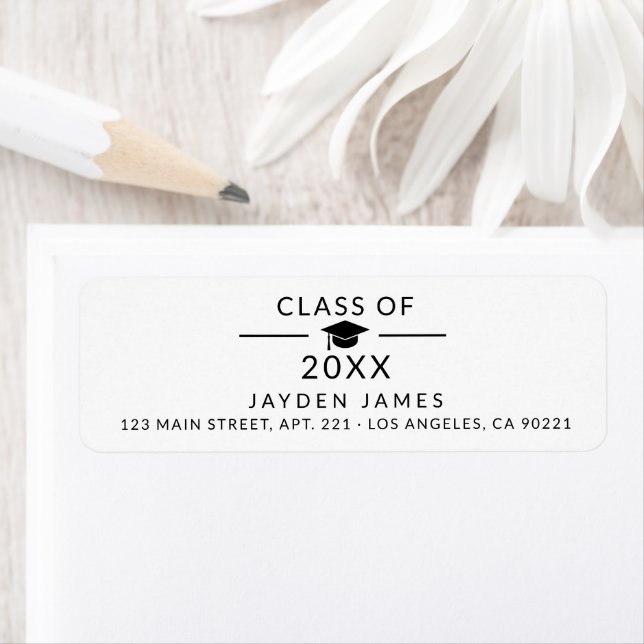 Elegant Graduation Class of 2024 Return Address Label (Insitu)