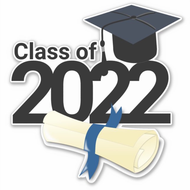 Elegant graduation class of year personalized sticker (Front)