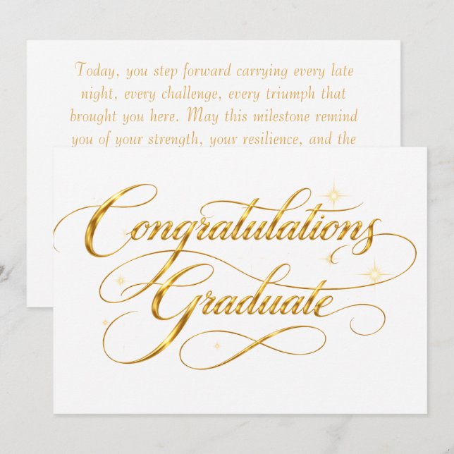 Elegant Graduation Congratulations Design Holiday Card (Front/Back)