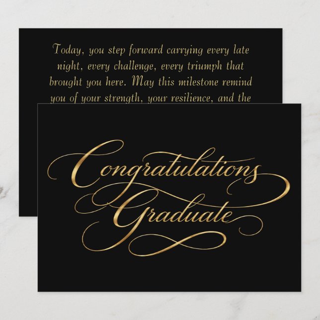 Elegant Graduation Congratulations Design Holiday Card (Front/Back)
