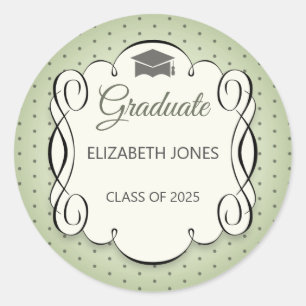 Elegant Graduation Design Classic Round Sticker