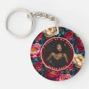 Elegant Graduation Gifts for boyfriend Peony Keychain