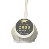 Elegant Graduation Gold Cap Congrats Custom Color Cake Pops (Front)