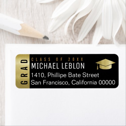 Elegant Graduation Graduated Name Label