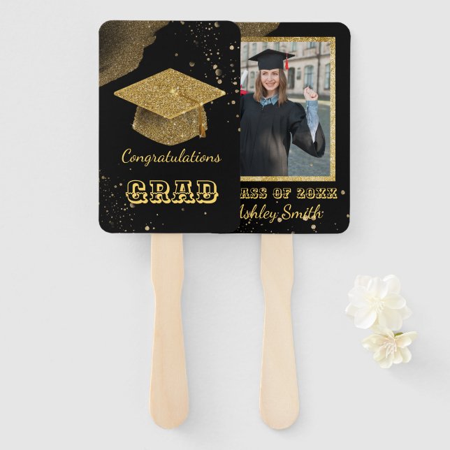 elegant Graduation Hand Fan (Front and Back)