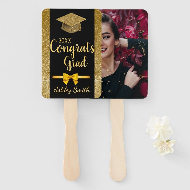 elegant Graduation Hand Fan (Front and Back)
