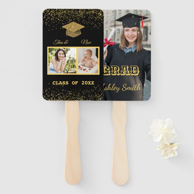 elegant Graduation Hand Fan (Front and Back)