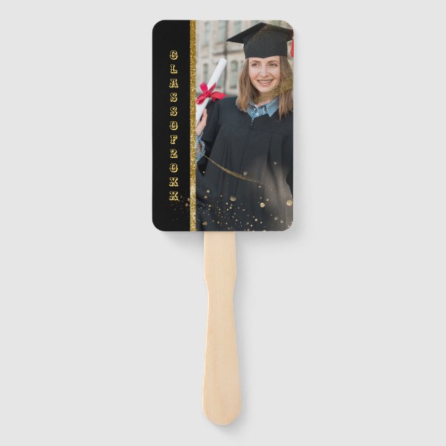 elegant Graduation Hand Fan (Back)