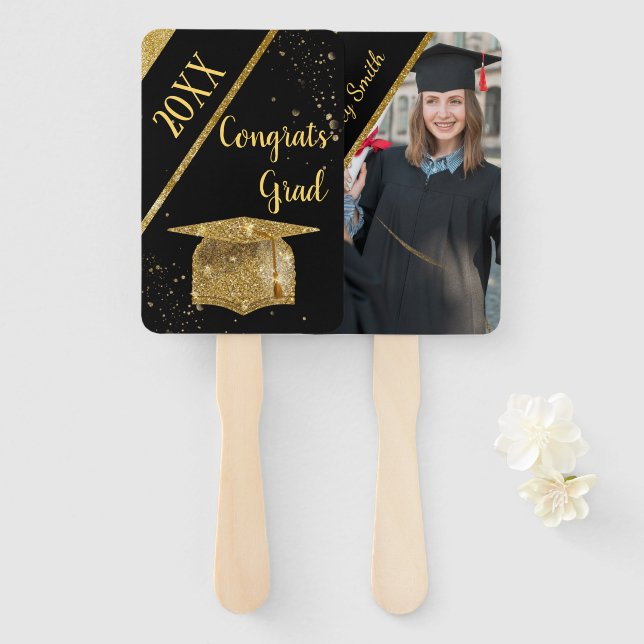 elegant Graduation Hand Fan (Front and Back)