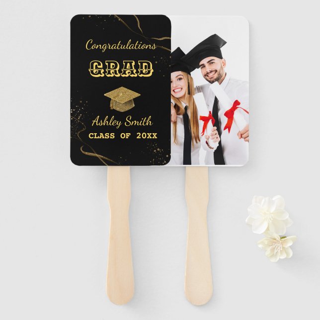 elegant Graduation Hand Fan (Front and Back)
