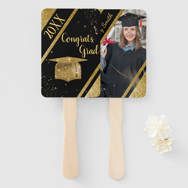 elegant Graduation Hand Fan (Front and Back)