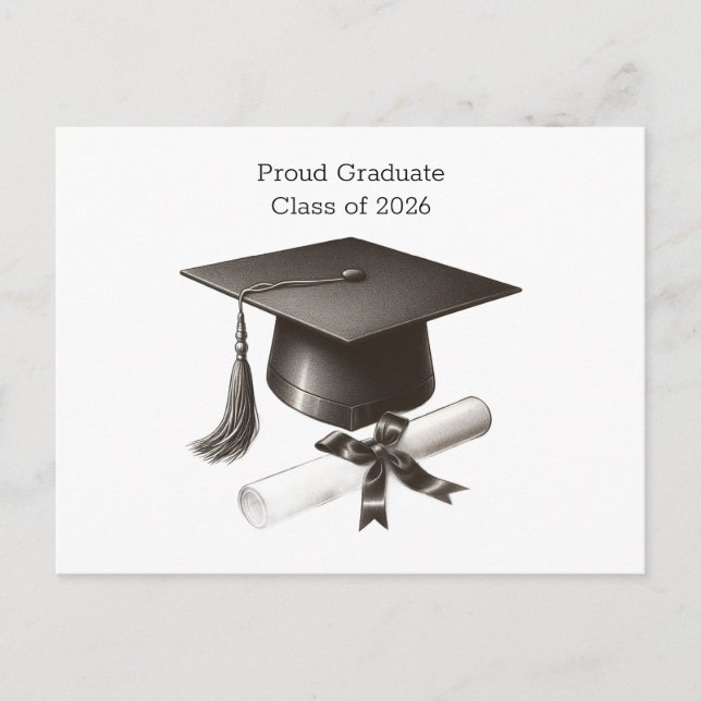 Elegant Graduation Holiday Postcard (Front)