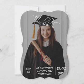 Elegant Graduation Invitation — "the Did It!