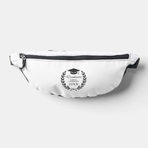 Elegant Graduation Laurel Wreath Modern Minimalist Fanny Pack
