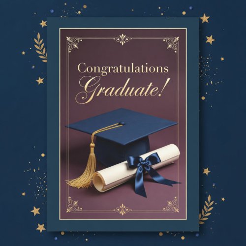 Elegant Graduation Milestone Greeting Design Holiday Card