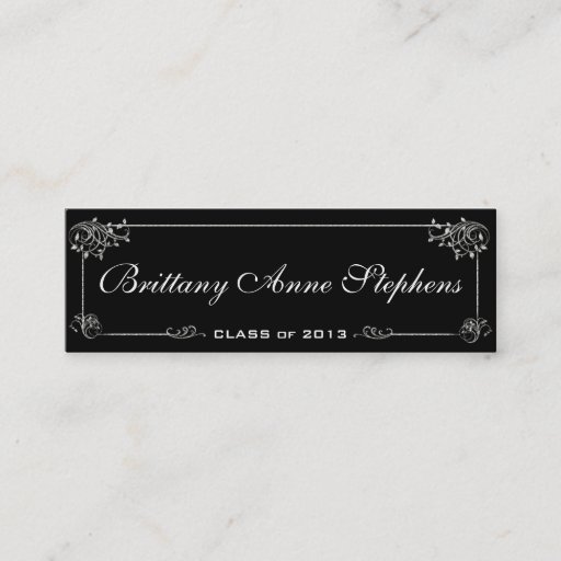 Customizable Elegant Graduation Name Card Insert Business Cards