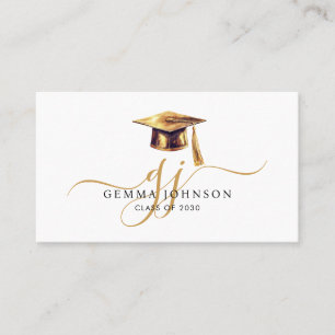 Elegant Graduation Name Gold Monogram Insert Card