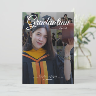 Elegant Graduation Party 2026 Photo Collage Invitation