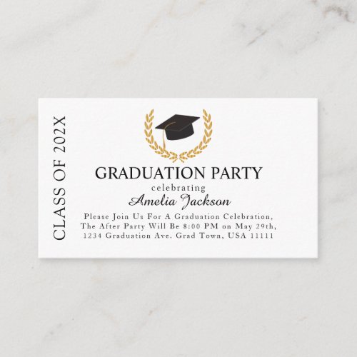 Elegant Graduation Party Announcement Insert Cards