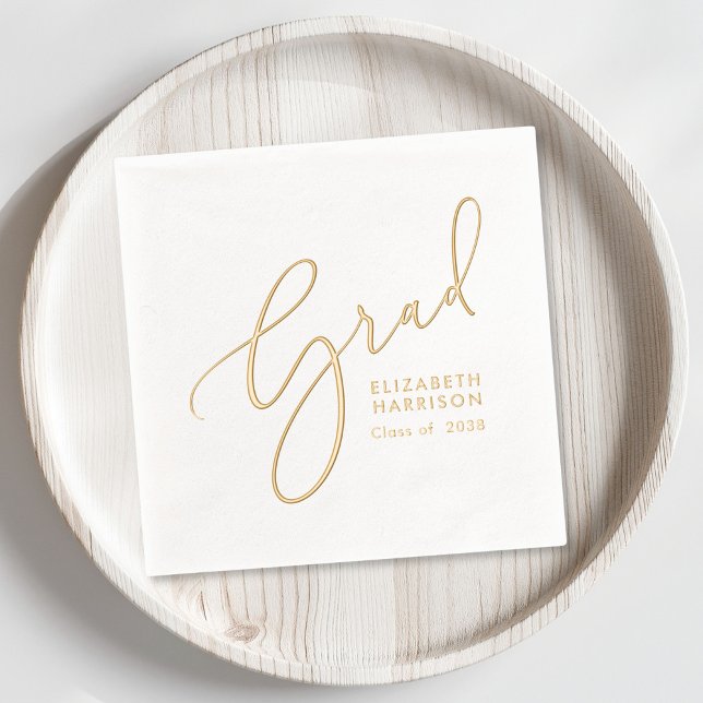 Elegant Graduation Party Foil Napkins (Elevate your graduation party decor with these classic and elegant foil napkins)