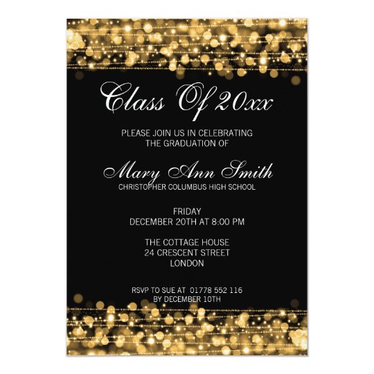 elegant graduation party gold lights amp sparkles invitation elegant party invites