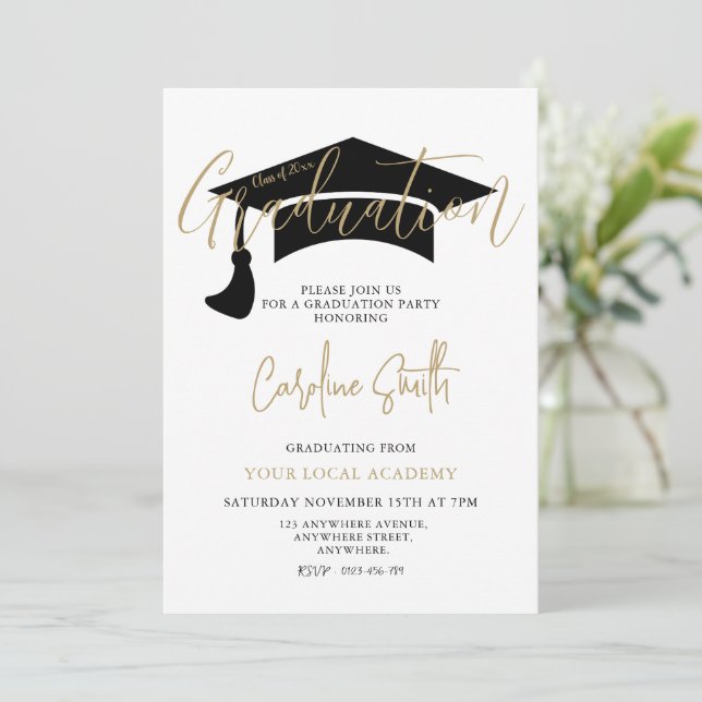 Elegant Graduation Party Invitation (Standing Front)