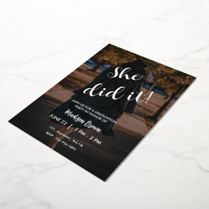 Elegant Graduation Party Invitation Foil Invitation