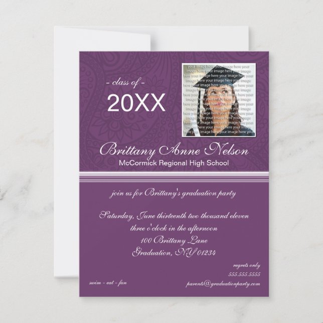 Elegant Graduation Party Invitations (Front)