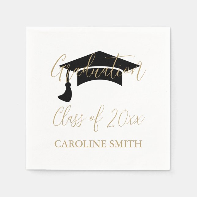Elegant Graduation Party Napkins (Front)