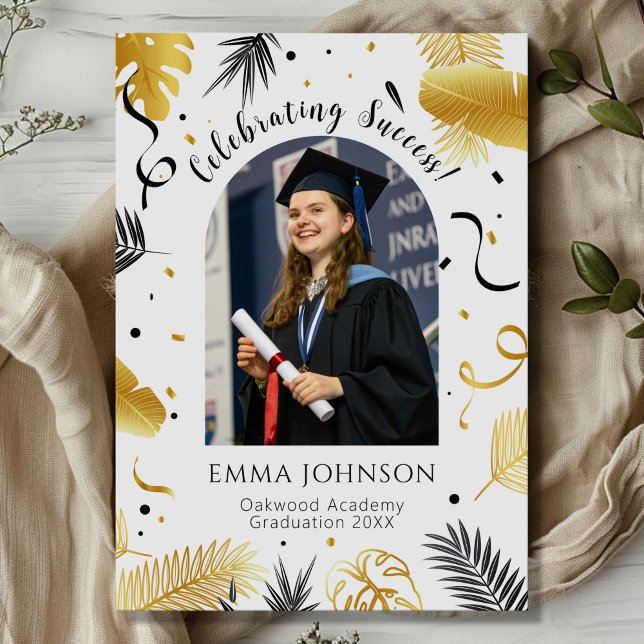 Elegant Graduation Party Photo Collage  Invitation (Creator Uploaded)