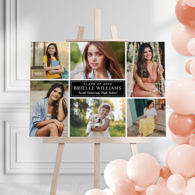 Elegant Graduation Party Photo Collage Welcome Foam Board (Creator Uploaded)