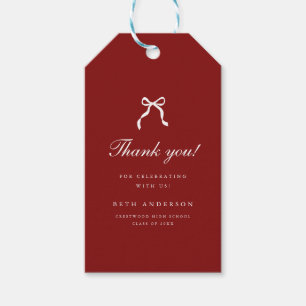 Elegant Graduation Party Script Coquette Thank You Gift Tags