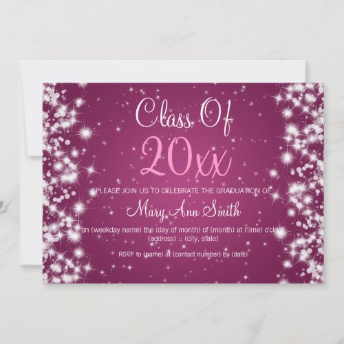 Elegant Graduation Party Winter Sparkle Berry