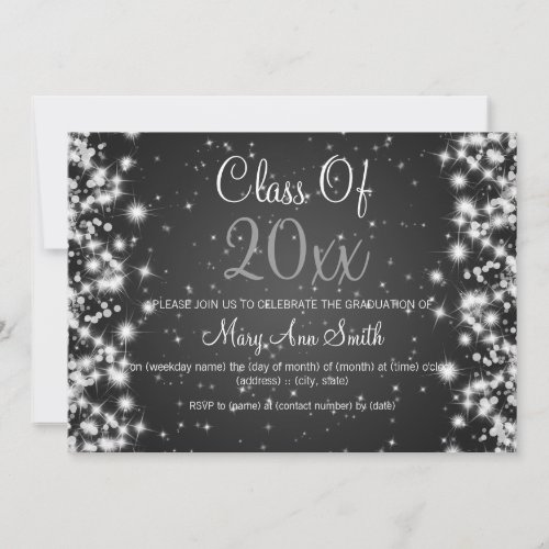Elegant Graduation Party Winter Sparkle Black