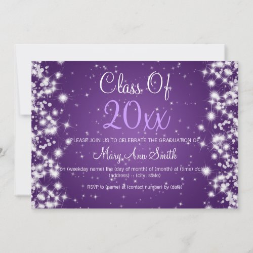 Elegant Graduation Party Winter Sparkle Purple