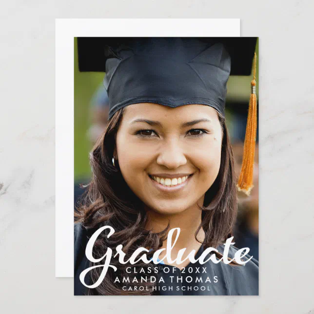 Elegant Graduation Photo Announcement | Zazzle